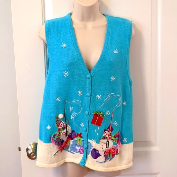 Tiara International Sweaters Vintage Tiara International Snowman